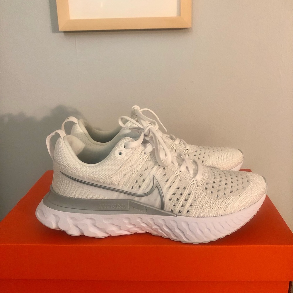 Brand New White Nike React Infinity Run FK 2 Sneakers